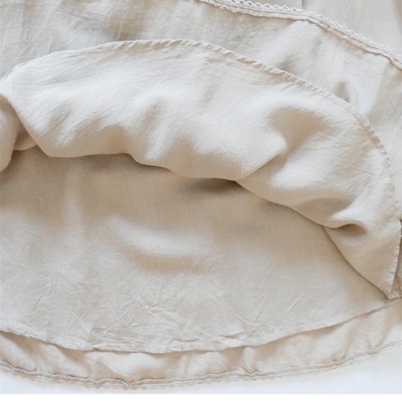 Aritzia Wilfred Allier Embroidered Swing Dress Blush Beige Modal+Silk Lined - Picture 3 of 7